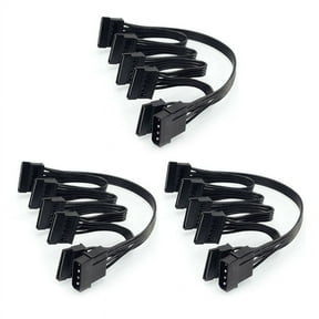 3X 4Pin IDE to 5-Port Power Supply Cable 4Pin Molex to Multi Port 18AWG Wire Power Cord For Hard Drive HDD SSD PC,3 x 4PinIDE to power cable,black
