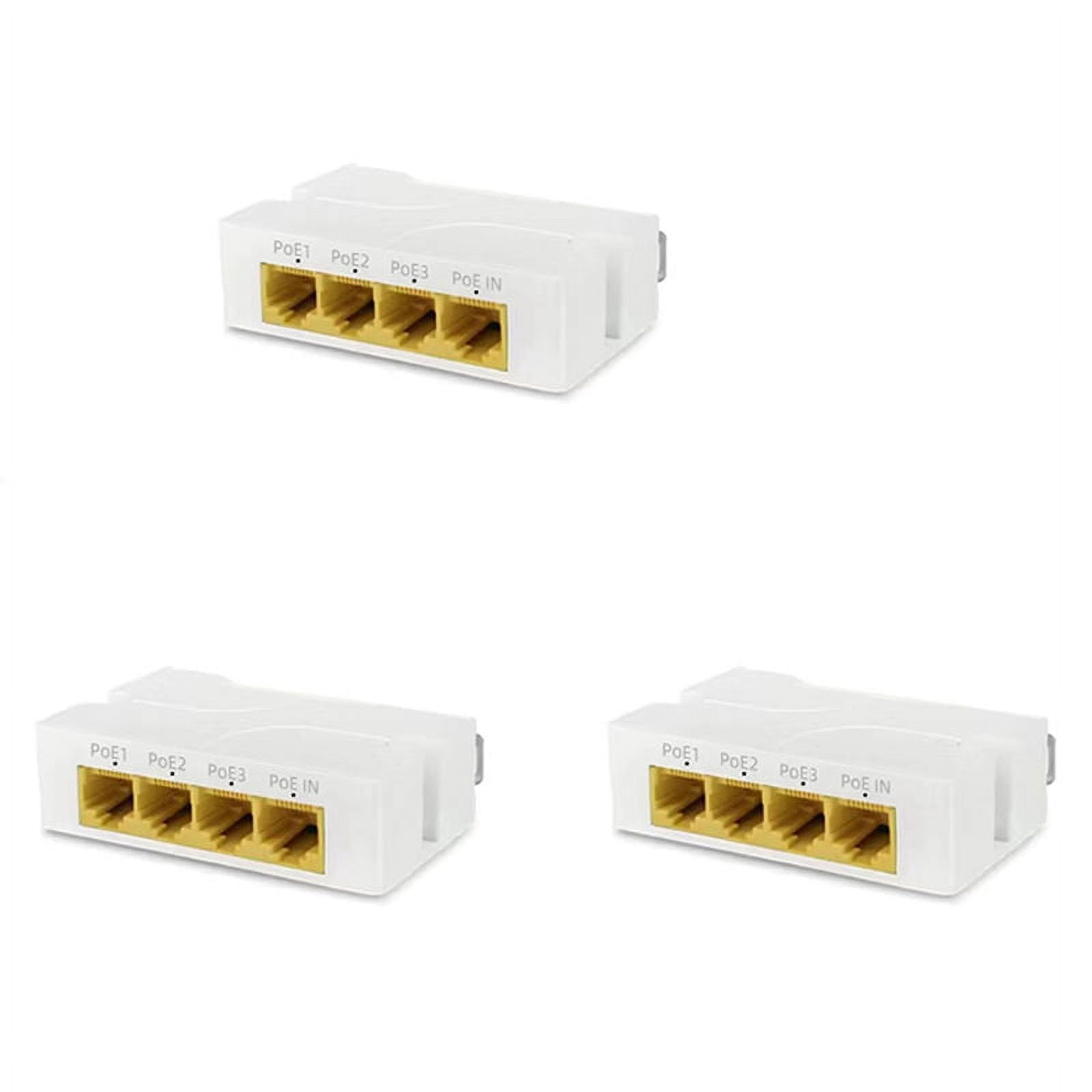 3X 4Port Gigabit POE Extender 1000M 1 to 3 Network Switch Repeater ...