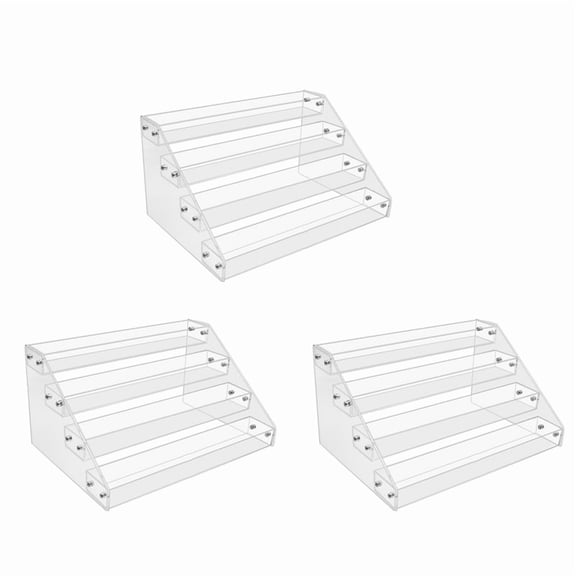 3X 4Tier Clear Acrylic CD Holder Cascading CD Storage Rack,DVD/CD Display Rack & Vinyl Record Storage Stand