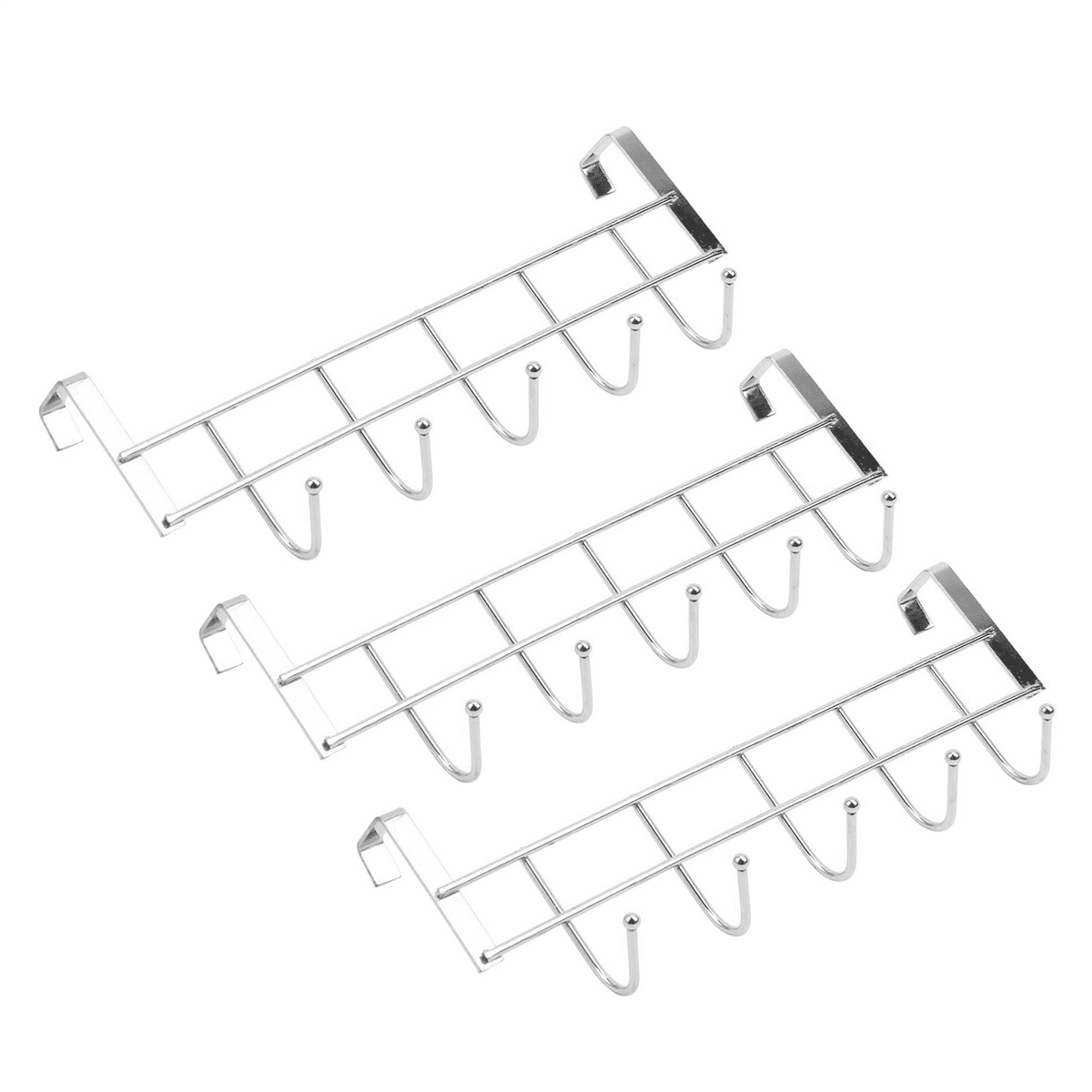 3X 5 Hooks Over Door Home Bathroom Kitchen Coat Towel Loop Hanger Rack ...