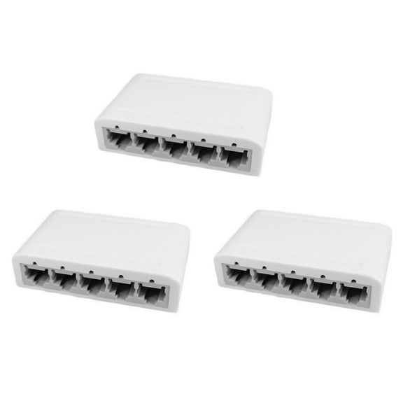 3X 5 Port Data Switch,Network Hub,Desktop Ethernet Splitter,Plug & Play Shielded Ports Fanless Quiet