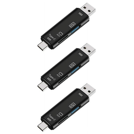 3X 5-in-1 Multifunctional OTG Card Reader Micro-SD / SD Card / USB Reader Support TF Android Type-C Phone / Computer