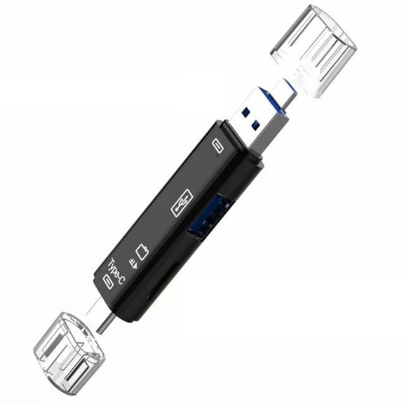 3X 5-in-1 Multifunctional OTG Card Reader Micro-SD / SD Card / USB Reader Support TF Android Type-C Phone / Computer
