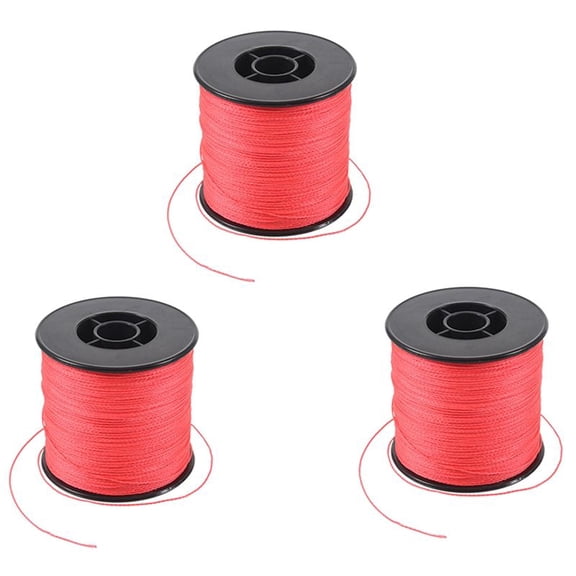 3X 500M 100LB 0.5mm Super Strong Braided Fishing Line PE 4 Strands Color:Red,3 x Fishing Line,Red