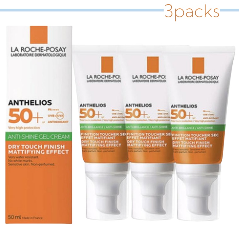 3X 50ml La-Roche-Posay Anthelios SPF50+ High Protection Anti-Shine ...