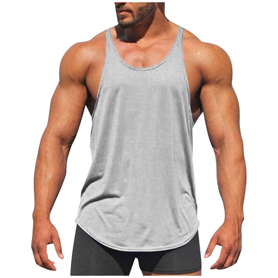 3X-5X Big & Tall Tank Tops for Men Plus Size Sleeveless Racerback Muscle A Shirts Mens Pullover Crewneck Quick-Drying Cotton Athletic Workout Vests