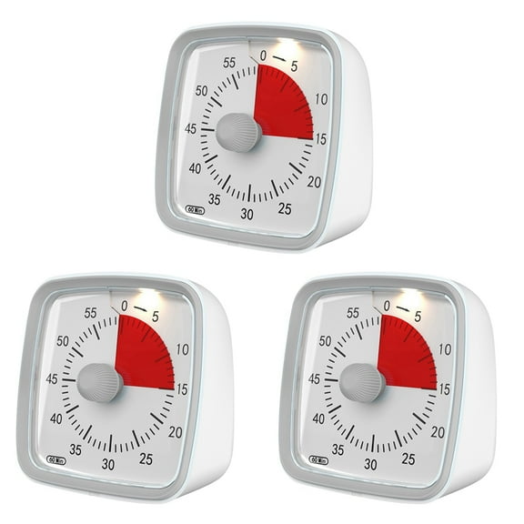 3X 60-Minute , Classroom Classroom , Countdown for Kids and Adults, Time Management Tool Gray