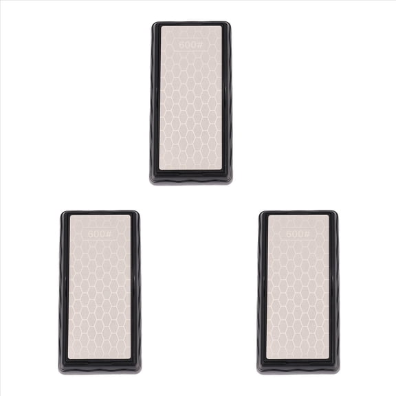 3X 600 1200 Double-Side Sharpener Diamond Whetstone Knife Sharpening Stone Kitchen Grit Chef Knife Grinding Tool,3 x Knife Sharpener,silver & black
