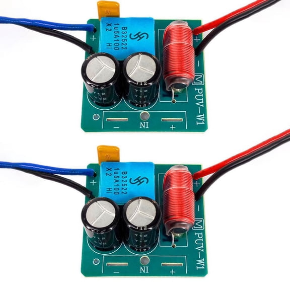 3X 60W 2 Way Audio Speaker Frequency Divider Treble 2 Unit Crossover Accessory,3 x Audio Speaker Frequency Divider,Green