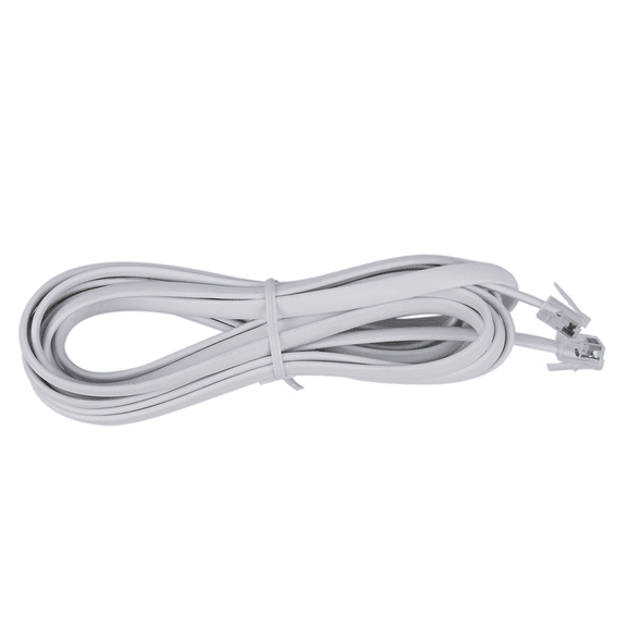 3X 6P6C RJ11 Telephone Extension Fax Modem Cable Line 9.8Ft Length White