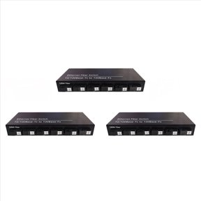 3X 6Port 10/100M Ethernet Switch 6 Fiber Port 25KM 2UTP RJ45 Fiber Optical Transceiver Optical Media Converter US Plug,3 x Ethernet Fiber Switch 3 supply,Black