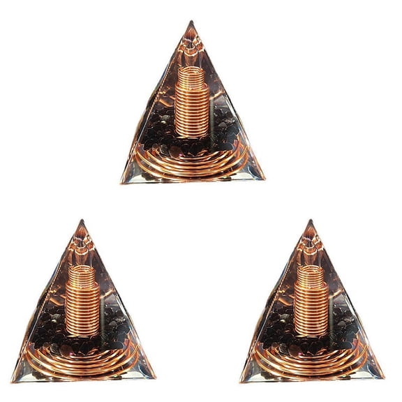 3X 6cm Crystal Gravel Spiral Pyramid Spiral Coil Pyramid Handmade Home Furnishing Crafts Spiral Copper Wire
