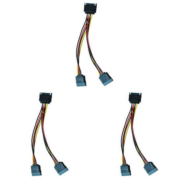 3X 6in SATA Splitter Cable Adapter - M/F (Power Cable)