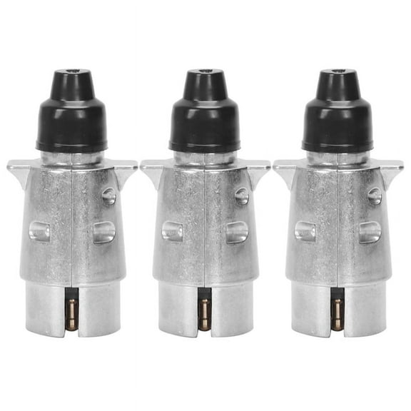 3X 7-Pin Trailer Plug Heavy Duty Round Pin 7-Pole Wiring Connector 12V Towbar Towing Truck Plug