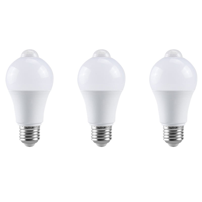 3X 85-265V E27 PIR Motion Sensor Lamp 12W Bulb with Motion Sensor Infrared Motion Detector Security Light Warm Light