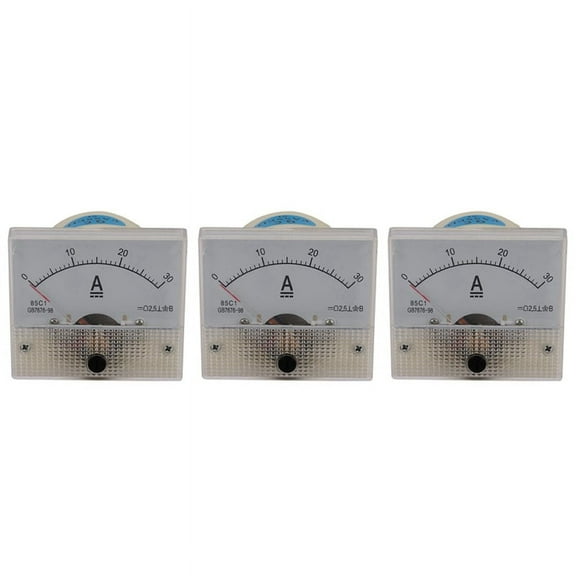 3X 85C1-A Dc Analog Ampere Meter Panel Meter Gauge 30A Amp Gauge Current Mechanical Ammeters,3xDC analog ammeter,White