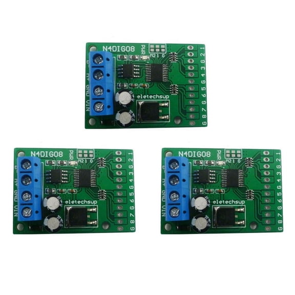 3X 8Ch Input/Output Digital Switch TTL LvTTL CMOS RS485 IO Control Module Modbus Rtu Board for PLC Relay, (No Pin)
