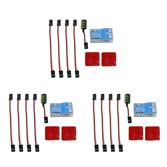 3X A3 V2 Flight Controller Stabilizer 4 Flight Modes for RC Airplane Airplane RC Metal Gift Accessory for RC Lovers,3 x flight regulator stabilizer,Photo Color