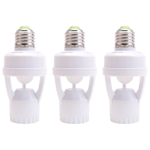 3X AC 110-220V 360 Degrees Pir Induction Motion Sensor IR Infrared Human E27 Plug Socket Switch Base LEDBulb Lamp Holder