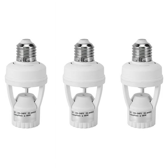 3X AC 110-220V Pir Induction Motion Sensor IR Infrared Human E27 Plug Socket Switch Base LEDBulb Lamp Holder