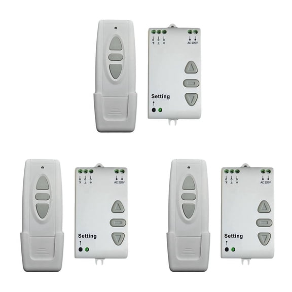 3X AC220V Motor Remote Switch Controller Projection Screen Motor Wireless Switch 433MHz UP Down Stop Forwards Reverse,White