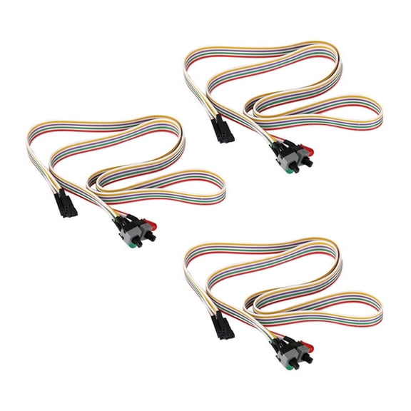 3X ATX PC Computer Motherboard Power Cord 2 Switch on with LED Light On/Off/Reset,3 x computer reset switch cable