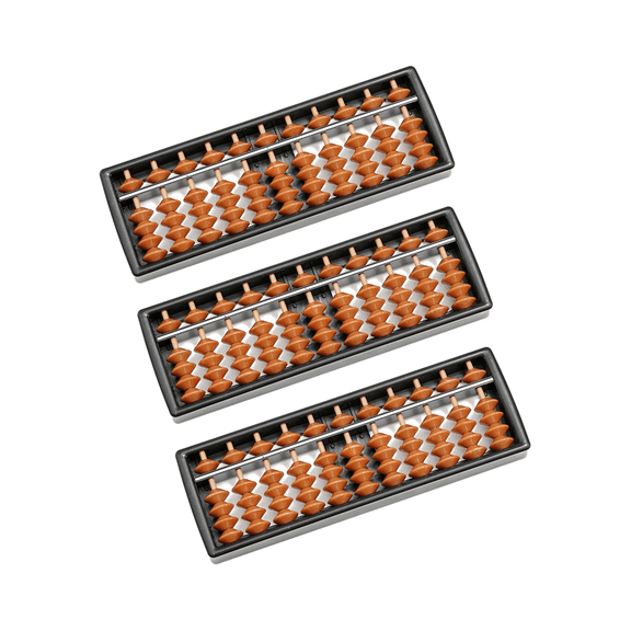3X Abacus Toy 11 Digits Kid School Learning Math Arithmetic Toy Chinese Traditional Abacus Educational Toys for Children,3 * 11 Digits Abacus,black