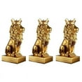 thumbnail image 1 of 3X Abstract Crown Lion Statue Home Office Bar Male Lion Faith Resin Sculpture Crafts Animal Art Decor Ornaments - Gold, 1 of 4