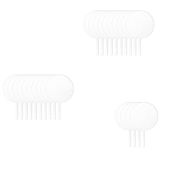 3X Acrylic Cake Topper Round Cupcake Topper Blank Cake Topper Stick,DIY Acrylic Cake Topper Blank Circle Cake Decorating