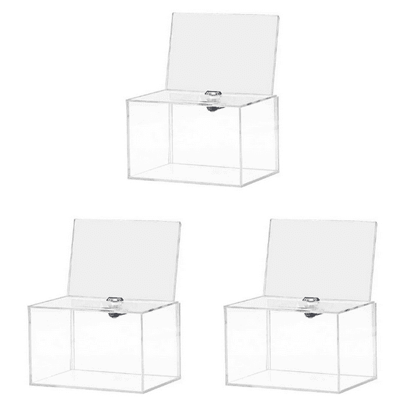3X Acrylic Donation Box - Box for Voting, Charity, Polls, Surveys, Sweepstakes, Contests, Advice, Tips, Reviews