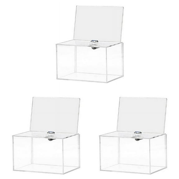 3X Acrylic Donation Box - Box for Voting, Charity, Polls, Surveys, Sweepstakes, Contests, Advice, Tips, Reviews