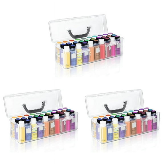 3X Acrylic Paint Storage Box, 30 Bottle Capacity Acrylic Paint Storage Box for 2 Fluid Ounces Acrylic Paint,Storage Box