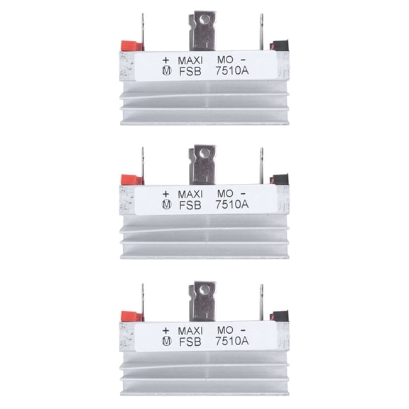 3X Aluminum Heatsink Base Single Phase Bridge Rectifier Diode 75A 1000V