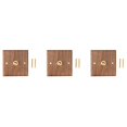 3X American Industrial Style Light Switch Socket, Solid Wood Brass