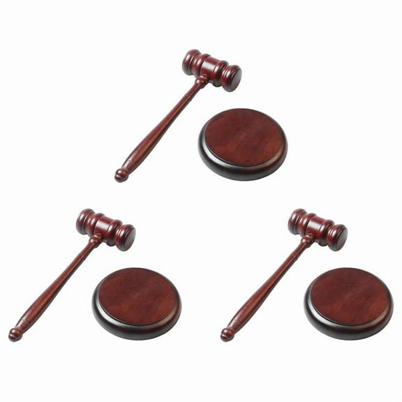 3X Attorney Decorative Hammer Judge Hammer Wooden Multitool Small Hammer Birthday Gift Christmas Toy Base