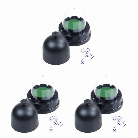 3X Automatic Dice Roller Cup Battery Powered Pub Bar Party Game Play with 5 Dices Black