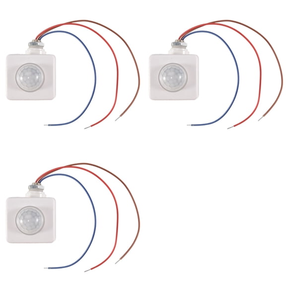 3X Automatic PIR 85-265V Security PIR Infrared Motion Sensor Detector Wall LED Light Outdoor 160 Degrees 10M White