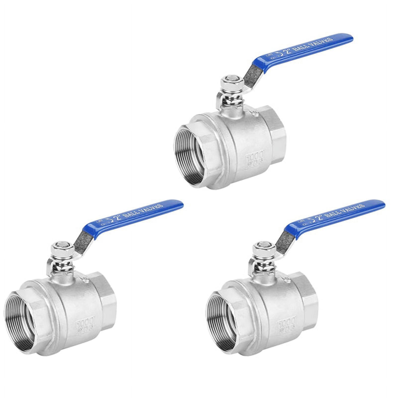 3X Ball Valve Female Thread 2 Inch 304 Stainless Steel Full Port Female