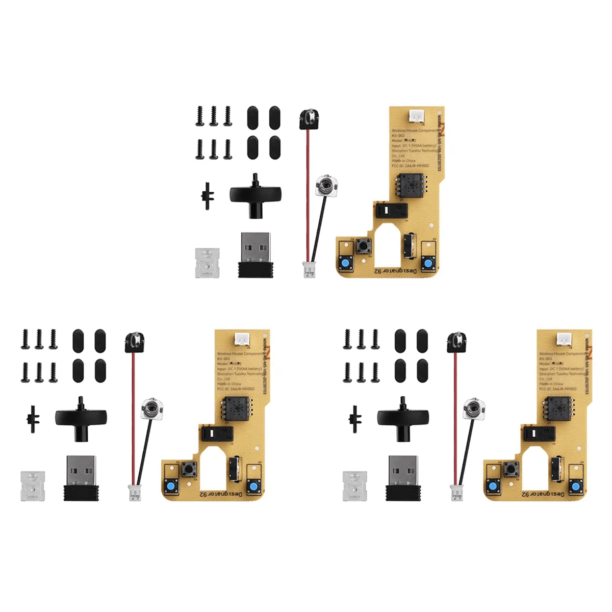 3X for Bamboo Lab DIY 3D Printing Wireless Mouse Kit Model 002 Computer Mouse Components with Printer Parts and Hardware,3 x Wireless Mouse Component Kit