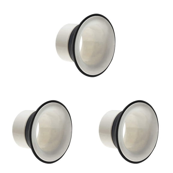 3X Drum Enhancer ABS Rubber Drum Kick Enhancer with Black Port Hole Protector,Mic Hole Drum ,White