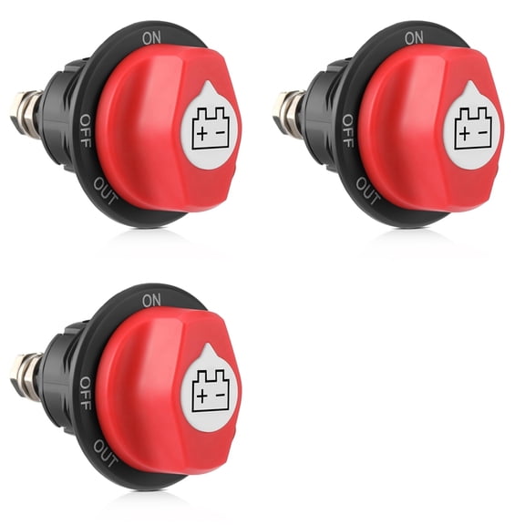 3X Battery Disconnect Switch 12-48V, Cut Shut Off Isolator Switch for Marine Boat RV ATV 100A