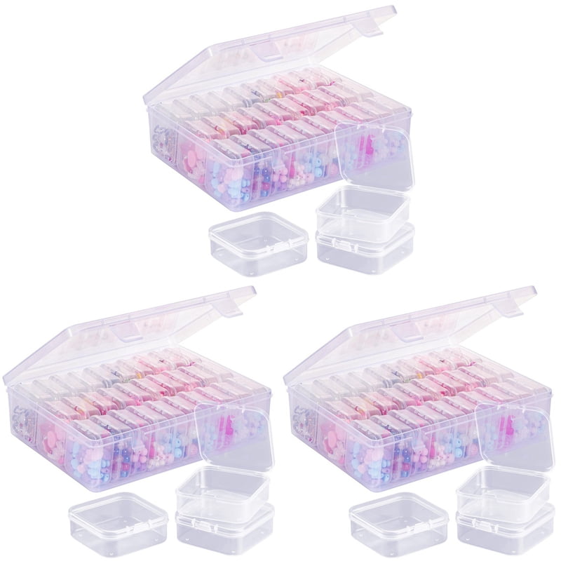 3X Bead Organizer Box, A Large Transparent Box with 30PCS Small Clear ...