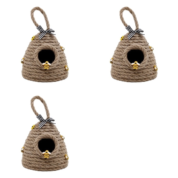 3X Beehive Decor Hanging Bee Tiered Tray Decor Cute Handmade Honeycomb Decor Bee Themed Party Ornament for Farmhouse