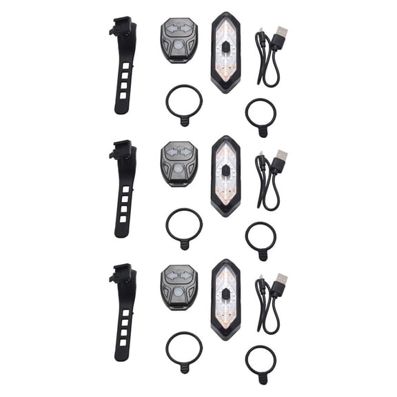 3X Bike Turn Signals Remote Control Bicycle Direction Indicator LED Rear Light USB Rechargeable Cycling Taillight