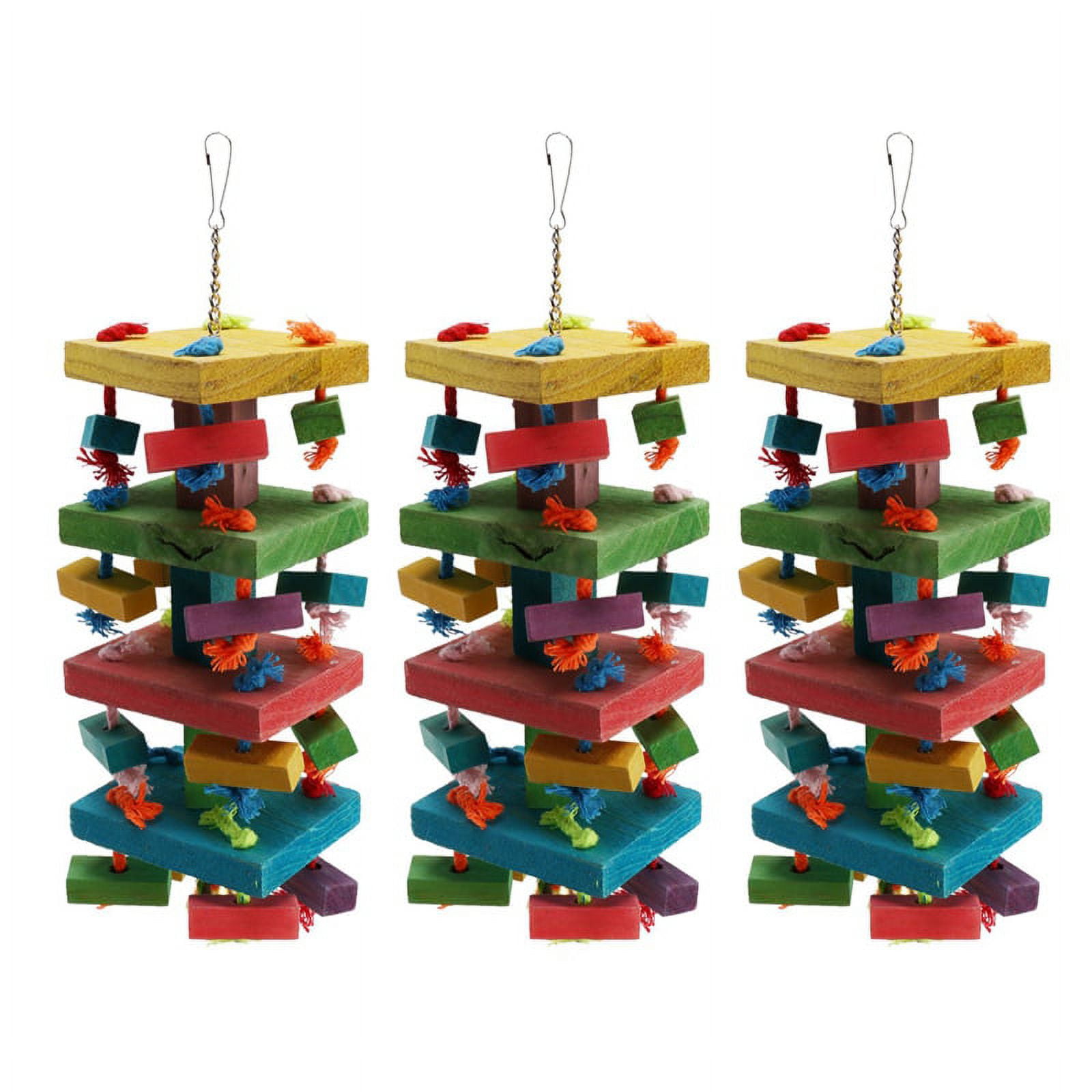 Image showcasing 3X Bird Chewing Toy Large Medium Parrot Cage Bite Toys African Grey ...
