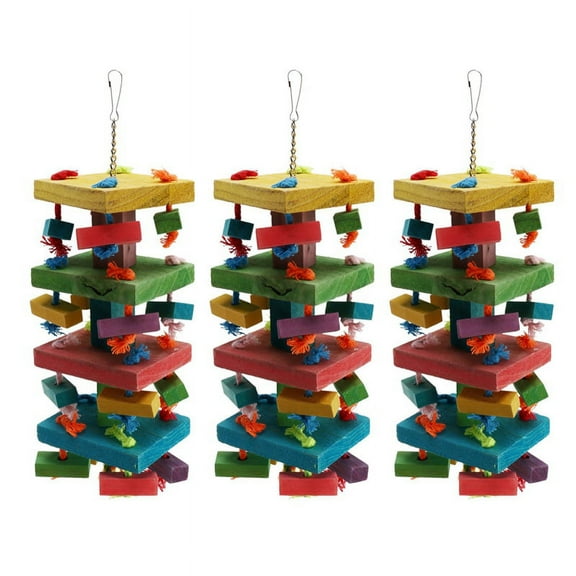 3X Bird Chewing Toy Large Medium Parrot Cage Bite Toys African Grey Macaws Cockatoos
