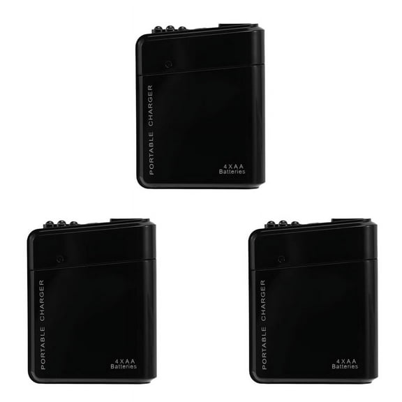 3X Black 4X AA Battery Portable Emergency Power Charger USB for Cell Phone