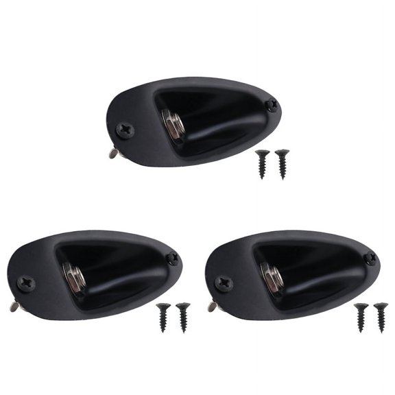 3X Black Boat Style 1/4Inch Guitar Pickup Output Input Jack Plug Socket for Guitar
