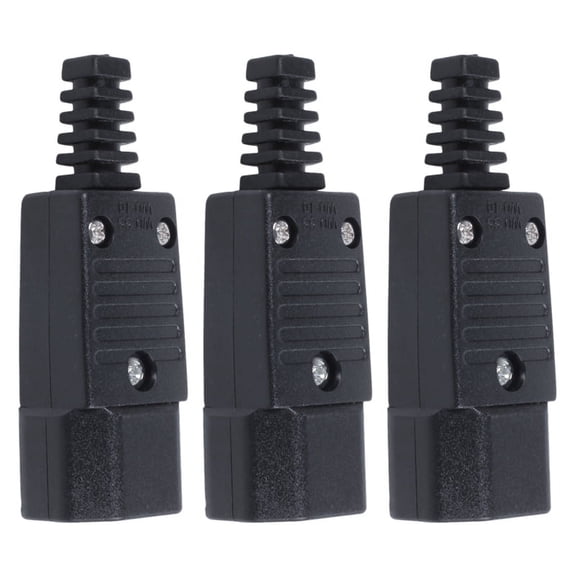 3X Black IEC-320 C14 Male Plug AC Power Inlet Socket Connector 250V 10A