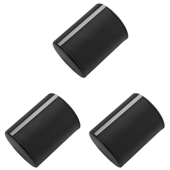 3X Black Necktie Neck Tie Storage Case Travel Gift Box Cylinder Shape